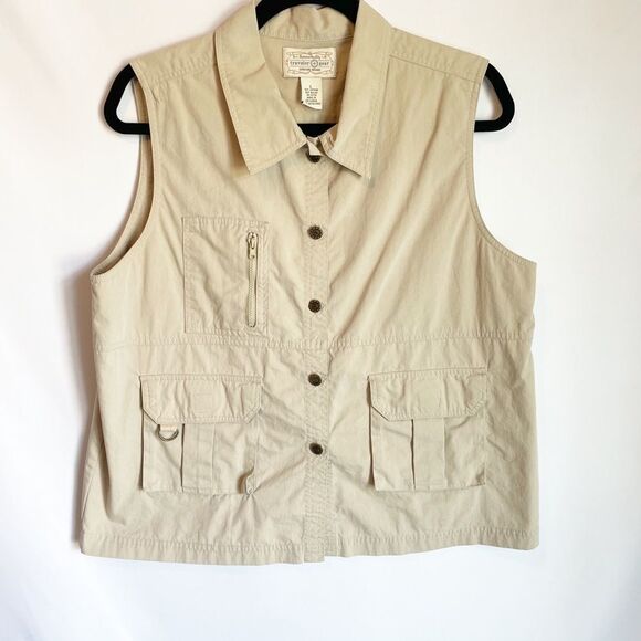 🟢Cherokee Brand Traveler Gear Tan Vest Size L - Picture 2 of 8